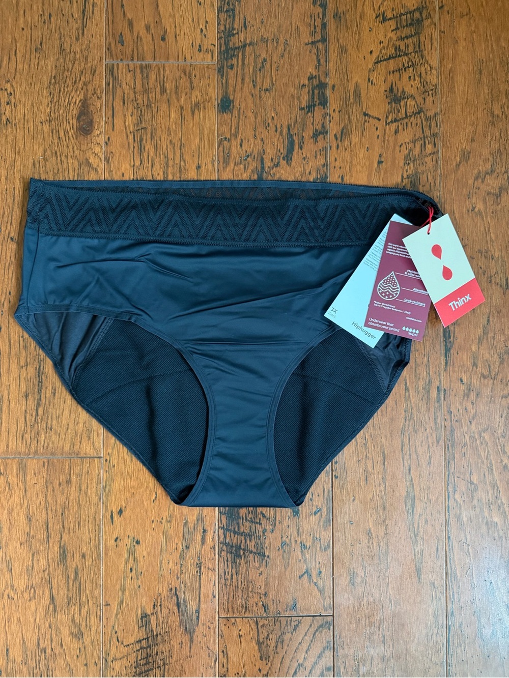 Thinx Black High-Waist Period Panties 3X